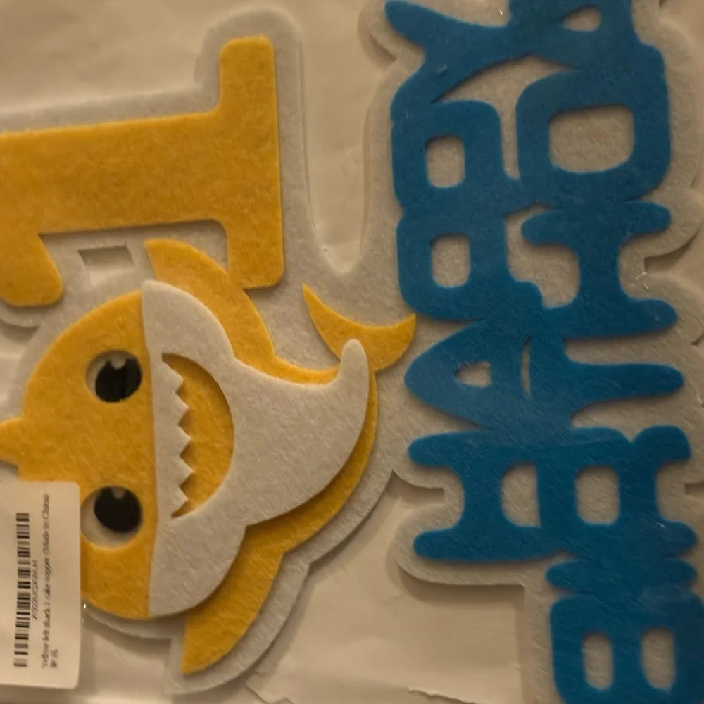 Baby Shark yellow and Blue Birthday Cake Topper